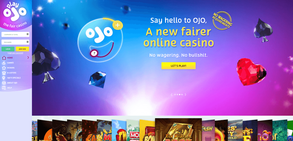 PlayOJO Casino not on Gamstop